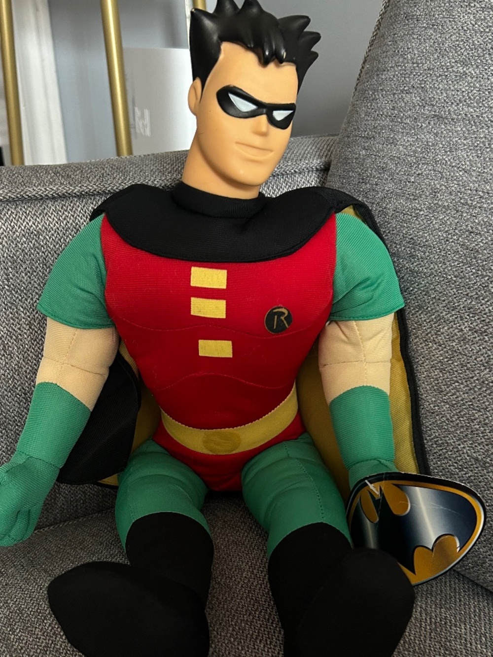 Vintage 1998 Animated Batman & Robin 25" Large Plush Doll - Warner Bros